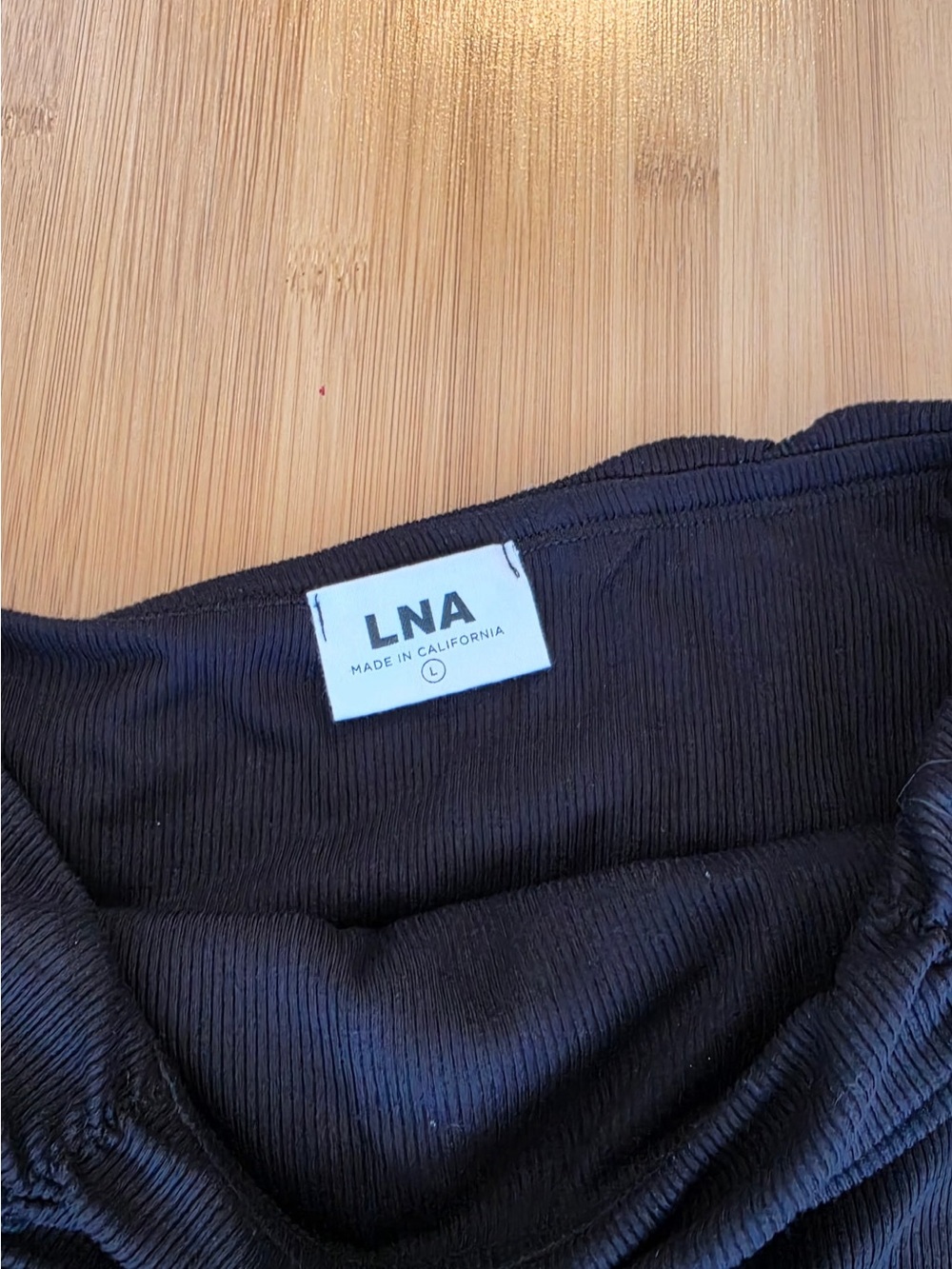 LNA Black Ruched Mini Skirt - Picture 2 of 4